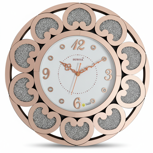 Rose Gold Sparkle Wall Clock - Surya S239 key highlights