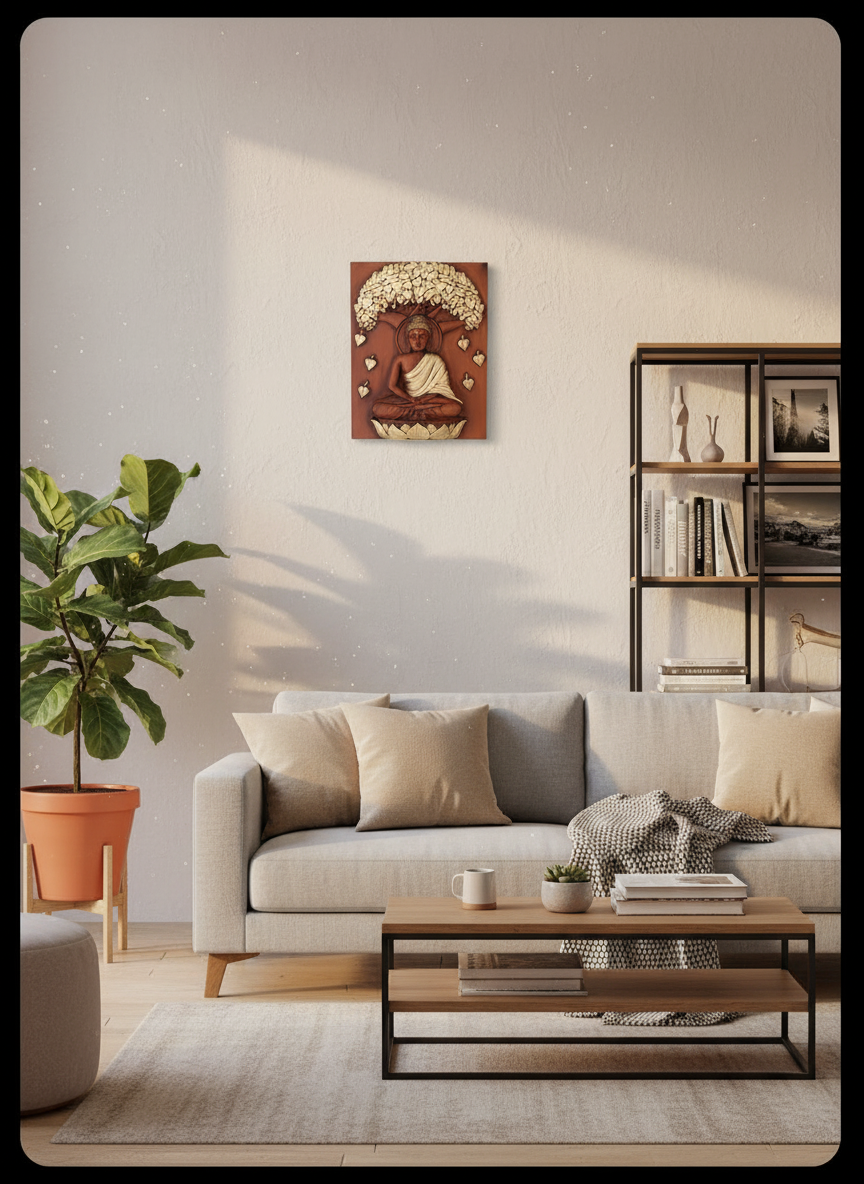 Theo Gautam Buddha Wall Art - 22x17" - Theo - Wall Art 22 inch - Gautam Buddha, Wall Art, Buddha Decor - Image 4