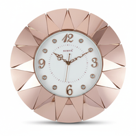 Rose Gold Sunburst Wall Clock - Surya S249 - Surya - Wall Clock 15.9 inch - Wall Clock,  Rose Gold,  Sunburst - Image 6