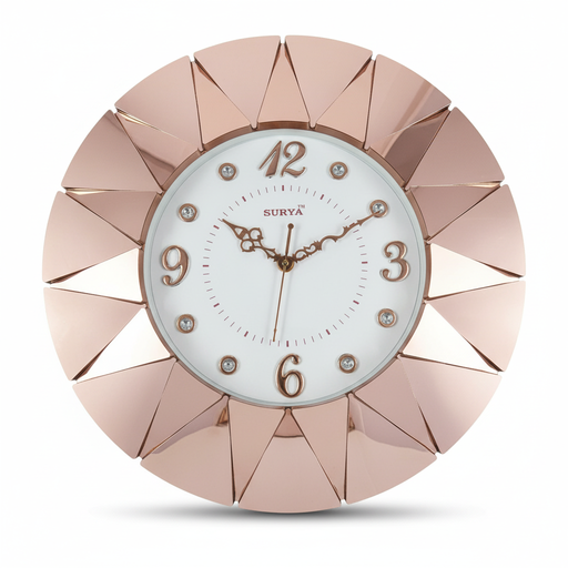 Rose Gold Sunburst Wall Clock - Surya S249 key highlights